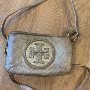 Tory Burch Gold Clutch/cross body bag